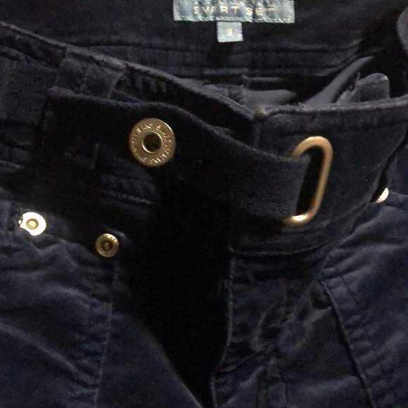 Blue velour wide leg pant - Picture 3 of 14